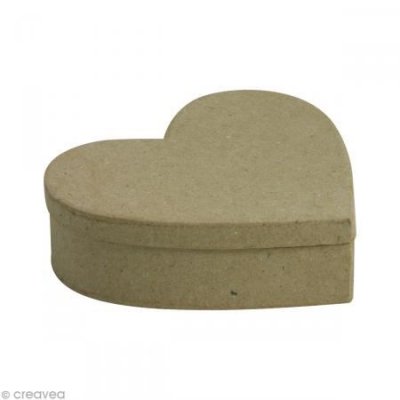  Bo&icirc;te coeur 12,5 x 11,5 cm &agrave; d&eacute;corer - D&eacute;copatch - couleur variant