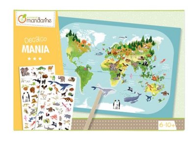 AVENUE MANDARINE Bo&icirc;te cr&eacute;ative  decalco mania planisph&egrave;re
