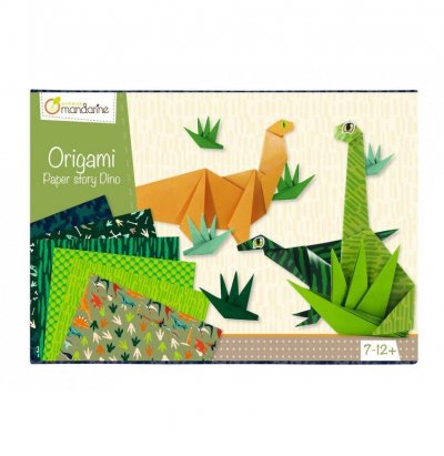 AVENUE MANDARINE Bo&icirc;te cr&eacute;ative - origami dinosaures - 10 mod&egrave;les