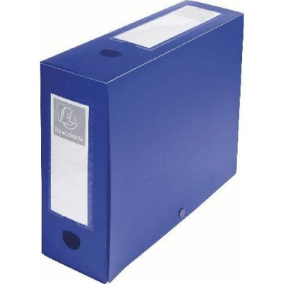 EXACOMPTA Bo&icirc;te d'archives &agrave; pression, PP, 100 m, bleu