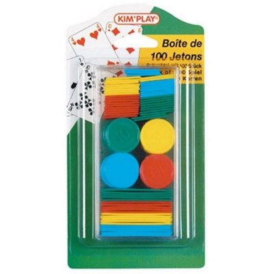 GENERIQUE Boite De 100 Jetons Pour Jeu De Belote Coinche
