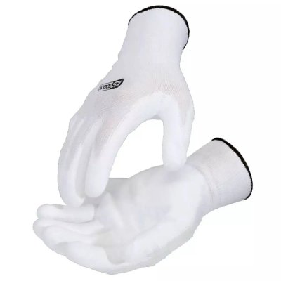 KS TOOLS Bo&icirc;te de 12 paires de gants - Microfibres - Blanc - Taille XXL - 310.0460