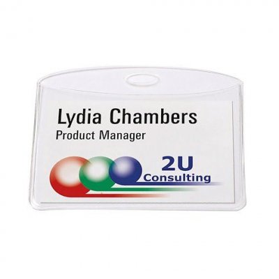  Bo&icirc;te de 20 badges sans attache 60 x 90 mm - Transparent - Avery