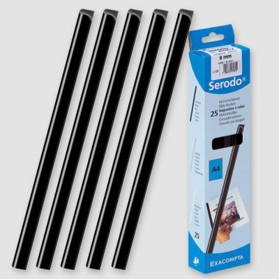 EXACOMPTA Boite De 25 Baguettes &Agrave; Relier 9mm 90 Feuilles A4 Noir