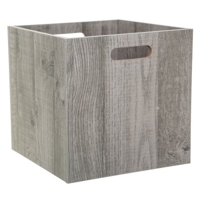 5 FIVE SIMPLY SMART Bo&icirc;te de rangement design bois Mix n' modul - 30 x 30 x 30 - Gris