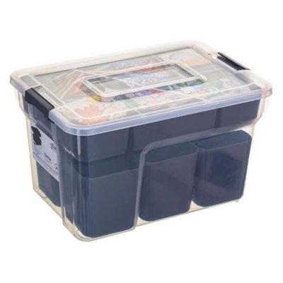 FIVE SIMPLY SMART Bo&icirc;te de rangement Samba avec compartiments - 8 L 17,7 cm Gris