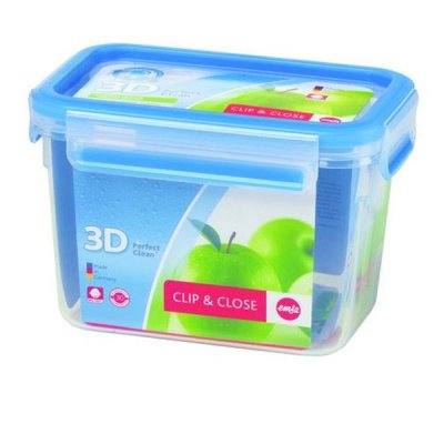 EMSA Bo&icirc;te haute rectangle Clip & Close bleu 1,1 L  