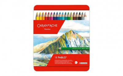  Bo&icirc;te m&eacute;tal de 18 crayons de couleurs Pablo&reg; - Caran d'Ache