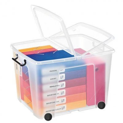 CEP Boite Rangement Multi-usage Avec Roues 75l Transparent