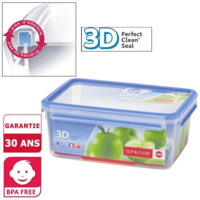 EMSA Bo&icirc;te rectangle Clip & Close bleu 3,7 L  