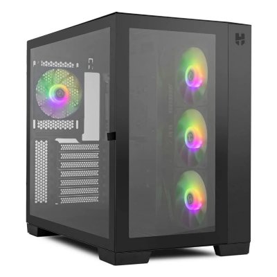 NOX Bo&icirc;tier ATX semi-tour -  - Noir - USB 3.0 - LED RGB - Verre tremp&eacute;