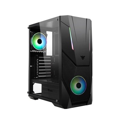 ITEK Bo&icirc;tier Moyen Tour ATX Spacirc VO RGB avec Panneau Vitr&eacute;, Noir