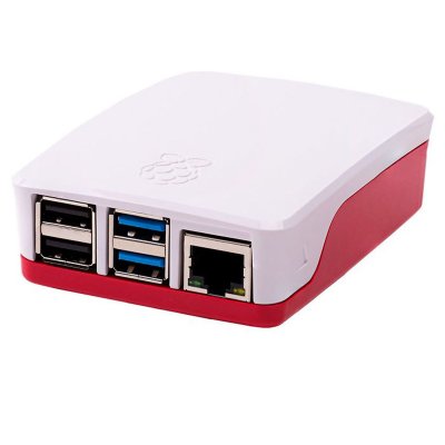 RASPBERRY Bo&icirc;tier officiel rouge et blanc pour 4 - 