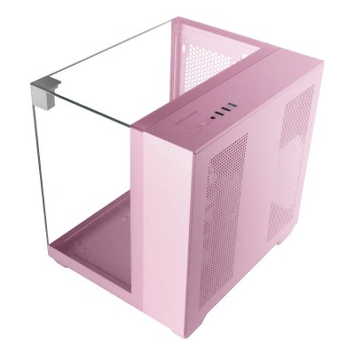 MARS GAMING Bo&icirc;tier PC compact  Mc-Visionm MicroATX triple verre tremp&eacute; double chambre rose