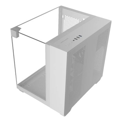 MARS GAMING Bo&icirc;tier PC compact MicroATX  Mc-visionm, triple verre tremp&eacute;, double chambre, blanc