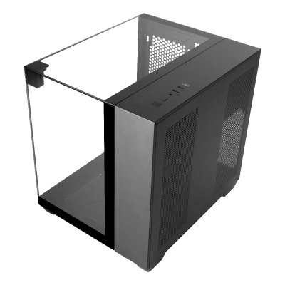 MARS GAMING Bo&icirc;tier PC compact MicroATX  Mc-visionm, triple verre tremp&eacute;, double chambre, noir