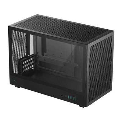 DEEPCOOL Bo&icirc;tier PC  CH370 noir Micro ATX en verre tremp&eacute;, USB-C, 4 emplacements