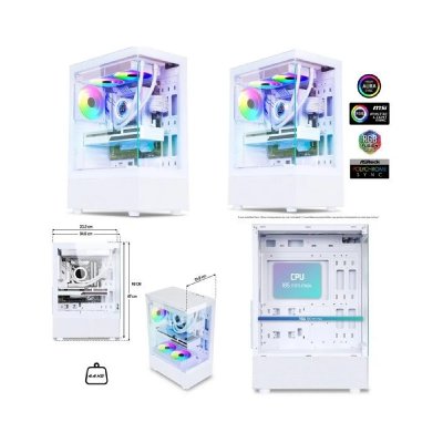 SPIRIT OF GAMER Bo&icirc;tier PC Gamer - - SPECTRA ARTIC ARGB - RGB - 3 Ventilateurs - Blanc