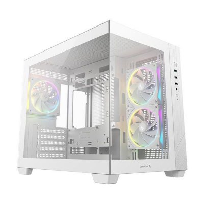 DEEPCOOL Bo&icirc;tier PC Micro-ATX  CG330 3F verre tremp&eacute; ARGB blanc - Neuf