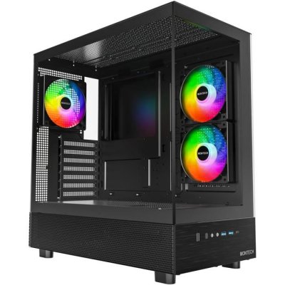 MONTECH Boitier PC Moyen Tour ATX  XR RGB avec panneaux vitr&eacute;s - Noir