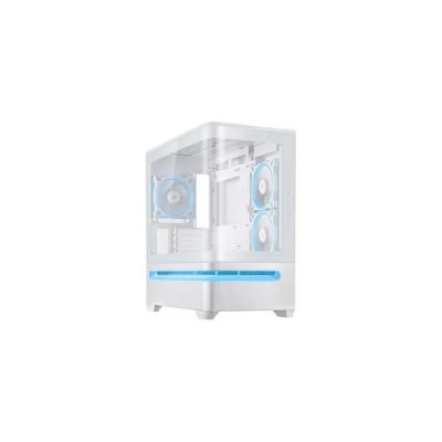 ASUS Boitier PC PRIME AP202 mini tour blanc ARGB avec panneau lat&eacute;ral et avant verre tremp&eacute; 