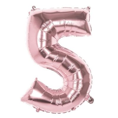 BOLAND  ballon num&eacute;ro 5 or rose 86 cm