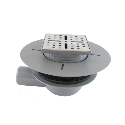 AURLANE Bonde de douche centrale horizontale gris Galedo Showerplate