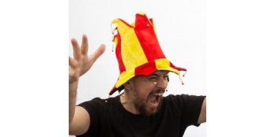 GENERIQUE Bonnet bouffon Drapeau Espagnol &agrave; 14 grelots - D&eacute;guisement supporteur Espagne