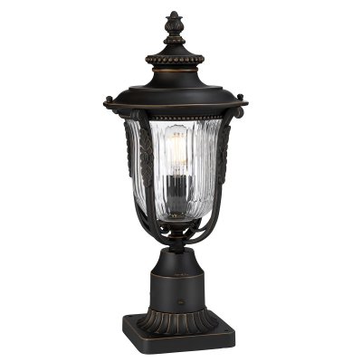 ELSTEAD Borne Luverne, bronze oxyd&eacute; et verre