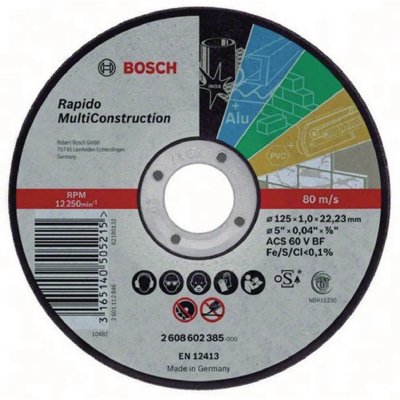 BOSCH  25 Disques &Agrave; Tron&ccedil;onner Rapido Multi Construction