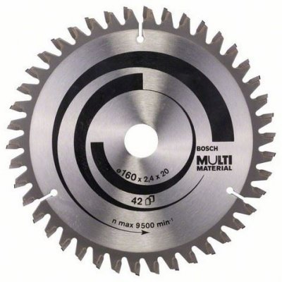 BOSCH  2608640503 Lame de scie circulaire Multimaterial 160 x 20/16 x 2,4 mm, 42