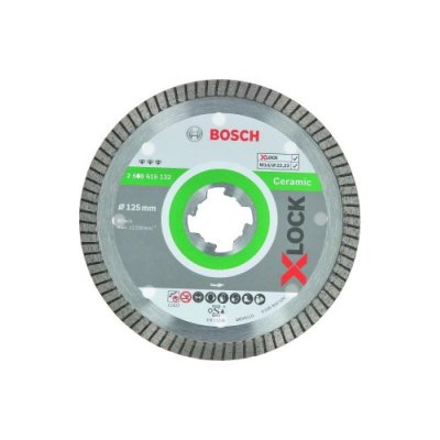 BOSCH  Disque diamant X-LOCK 125mm - Best for Ceramic ExtraClean Turbo