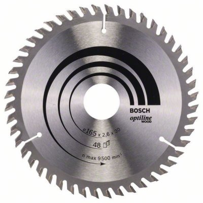 BOSCH  Lame de scie circulaire Optiline Wood 165 x 30 x 2,6 mm, 48