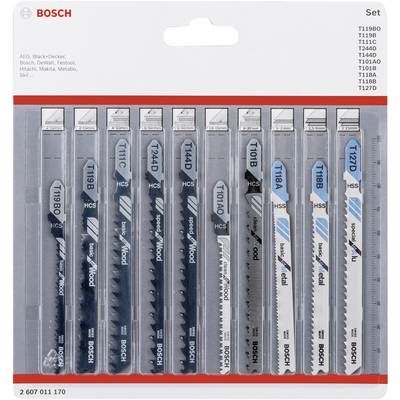 BOSCH  Lames de scie sauteuse Wood+Metal, set de 10 pi&egrave;ces - 2607011170