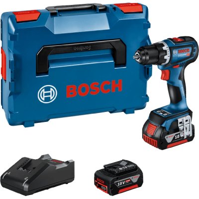 BOSCH  Professional Gsr18v-90c+2x4.0ah+gal18v-40+l-boxx Electric Screwdriver Argent&eacute;