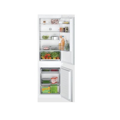 BOSCH  R&eacute;frig&eacute;rateur combin&eacute; int&eacute;grable &agrave; glissi&egrave;re 267l blanc - KIV86NSE0