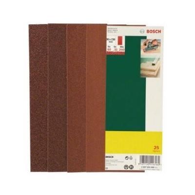 BOSCH  Set de 25 feuilles abrasives pour ponceuse vibrante, grain 60, 80, 120, 240 - 2607019498
