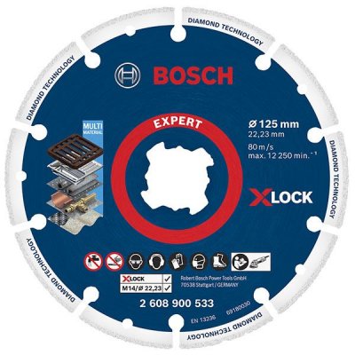 BOSCH  x-lock dia 125x22.23mm disques diamant&eacute;s pour m&eacute;tal DFX-599664