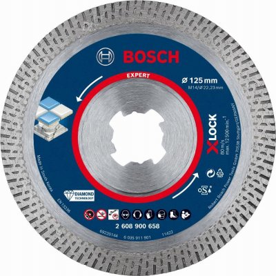 BOSCH  X-lock Expert Hard Ceramic 125x1.4x10 Mm Diamond Cut Disc Clair