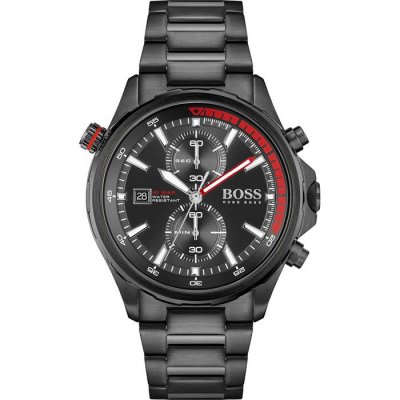 HUGO BOSS BOSS Montre Chronographe &agrave; Quartz pour Homme avec Bracelet en Silicone Bleu - 1513822