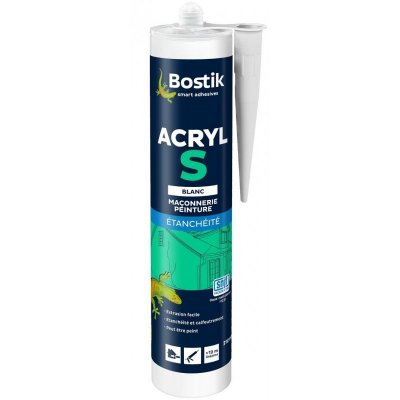 BOSTIK  - Mastic acrylique d'&eacute;tanch&eacute;it&eacute; acryl s - Blanc - 310ml - Blanc