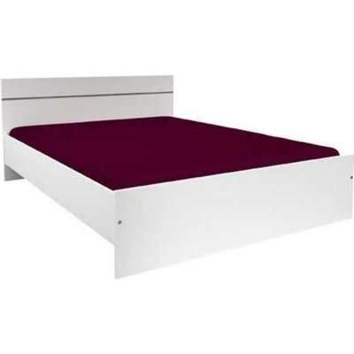 BOSTON Lit adulte contemporain - D&eacute;cor blanc - l 140 x L 190 cm