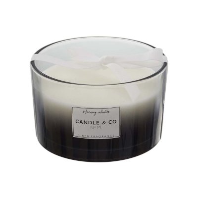 THE HOME DECO FACTORY Bougie parfum&eacute;e 3 m&egrave;ches Harmony 13 cm Noir