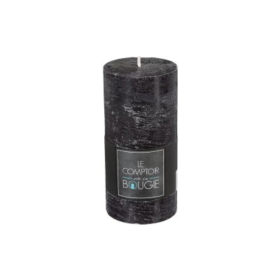 ATMOSPHERA Bougie rustique cylindrique noir H14 - Noir - 