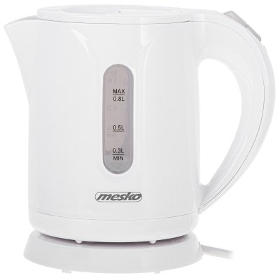 MESKO Bouilloire Electrique 0,8 L sans Fil, sans BPA, Avec Arr&ecirc;t Automatique, Filtre,, MS1376, 1600, Blanc