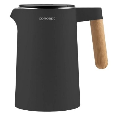 CONCEPT Bouilloire &eacute;lectrique 1.5L RK3302 avec contr&ocirc;le de temp&eacute;rature, anthracite