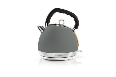 NEDIS Bouilloire &eacute;lectrique 1,8l acier gris 2200w protection contre &eacute;bullition
