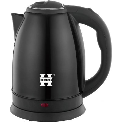 HERZBERG Bouilloire &eacute;lectrique 1.8L inox sans fil noir  HG5011-BLK