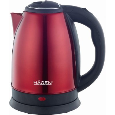 HAGEN Bouilloire &eacute;lectrique 1.8L inox sans fil Rouge HA5525-RED
