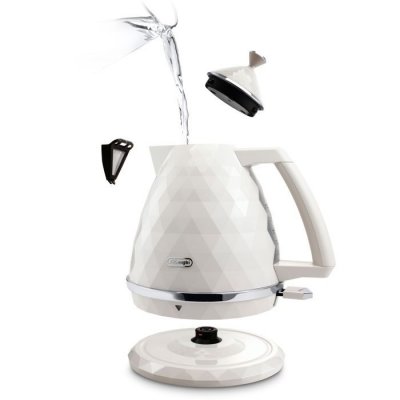 DELONGHI Bouilloire &eacute;lectrique  Brillante KBJX2001.W - 1,7 L, blanche
